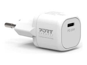 PORT Connect - Adaptateur secteur - 20 Watt - 3 A - PD (24 pin USB-C) - Europe - 900030EU - Batteries et adaptateurs d'alimentation pour téléphone cellulaire