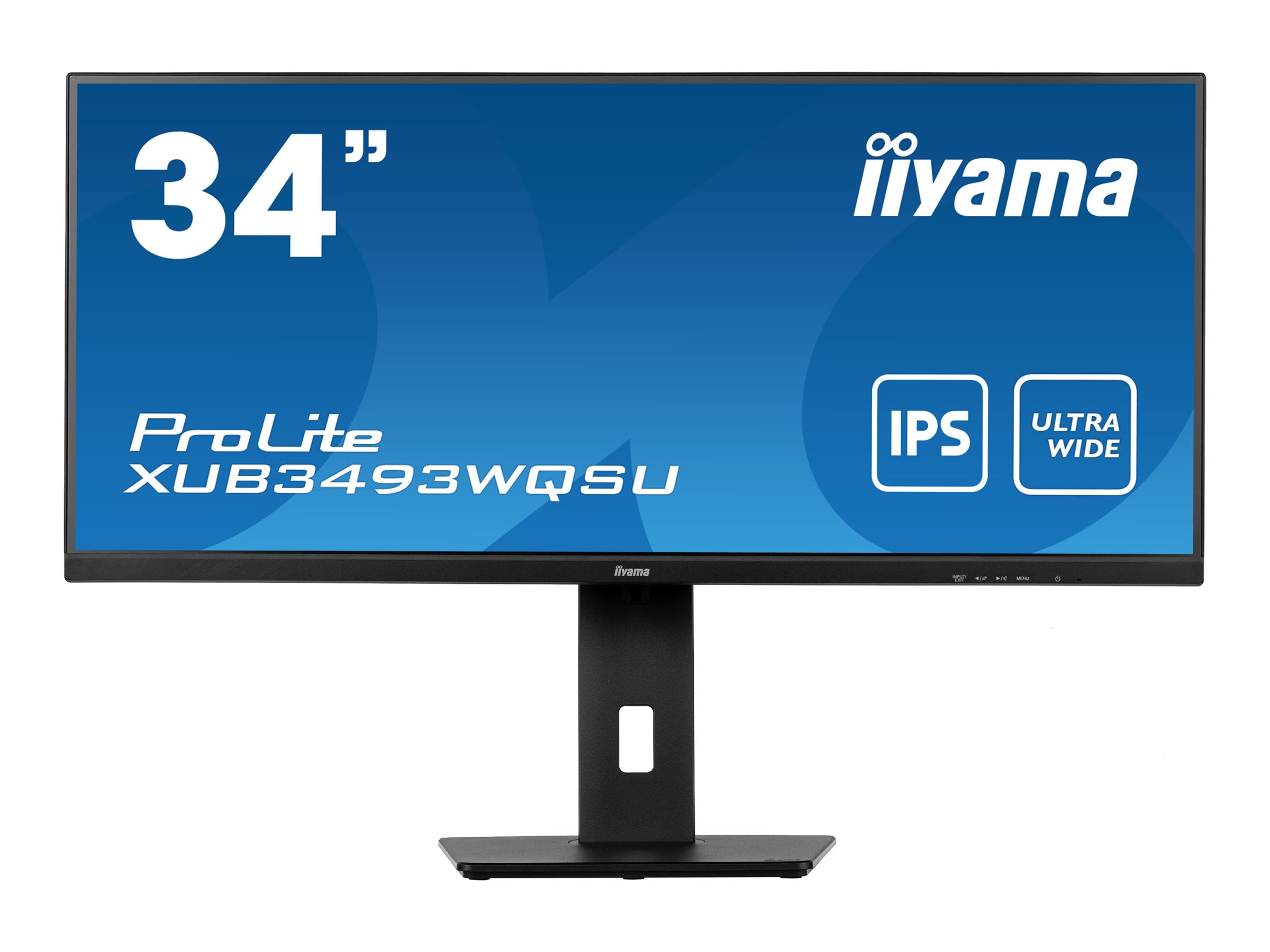 iiyama ProLite XUB3493WQSU-B5 - Écran LED - 34" - 3440 x 1440 UWQHD @ 75 Hz - ADS-IPS - 400 cd/m² - 1000:1 - 4 ms - 2xHDMI, DisplayPort - haut-parleurs - noir mat - XUB3493WQSU-B5 - Écrans d'ordinateur