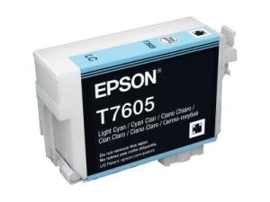 Epson T7605 - 26 ml - cyan clair - original - blister - cartouche d'encre - pour SureColor P600, SC-P600 - C13T76054010 - Cartouches d'imprimante