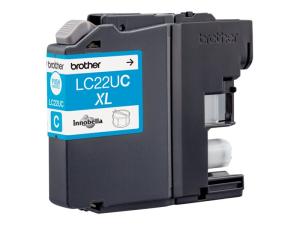 Brother LCLC22UC - XL - cyan - original - cartouche d'encre - pour Brother DCP-J785DW, MFC-J985DW; INKvestment Work Smart MFC-J985DW, MFC-J985DW XL - LC22UC - Cartouches d'encre Brother