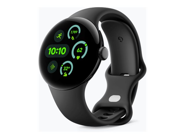 Google Pixel Watch 3 - 41 mm - aluminium noir mat - montre intelligente avec bande active - fluoroélastomère - obsidienne - taille du bracelet : L - 32 Go - Bluetooth, Wi-Fi 6, NFC, UWB, LTE - 4G - 31 g - GA05744-DE - Montres intelligentes