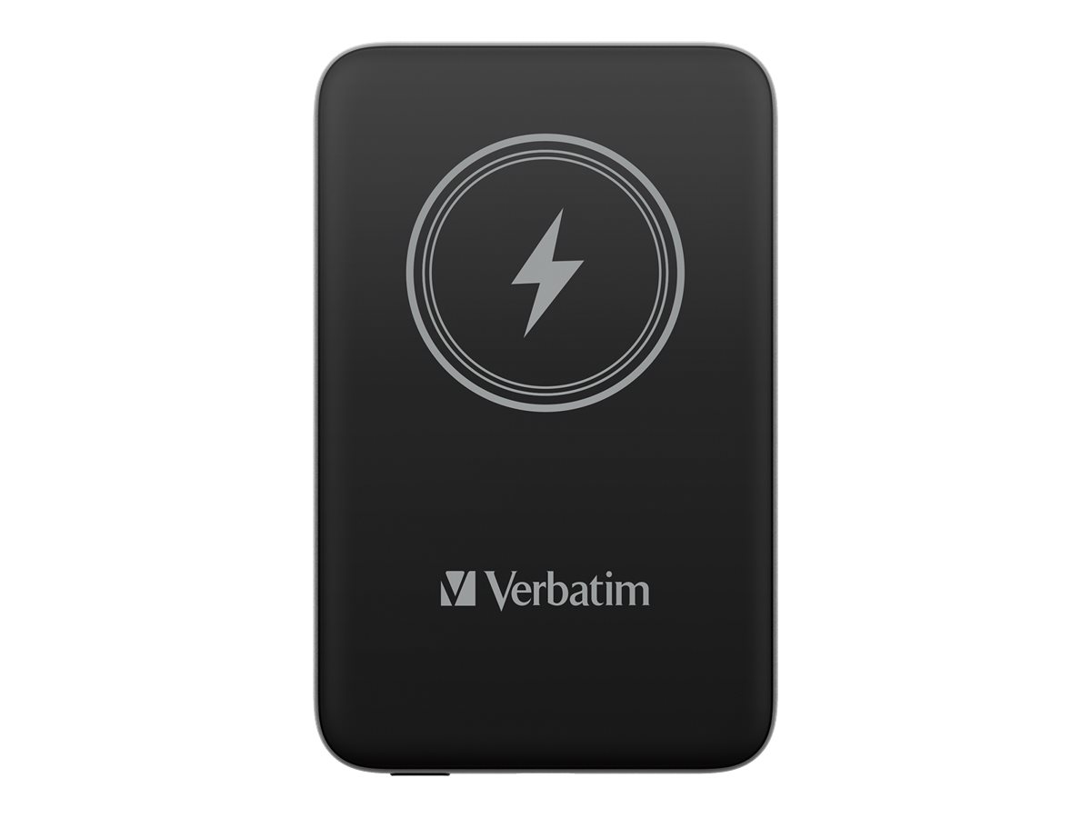 Verbatim Charge 'n' Go - Banque d'alimentation sans fil - support magnétique - Li-pol - 10000 mAh - 20 Watt - 2.4 A - Apple 2.4A, Apple Fast Charge, BC1.2, PD 3.0, Quick Charge 3.0 (24 pin USB-C) - noir - 32245 - Banques d'alimentation