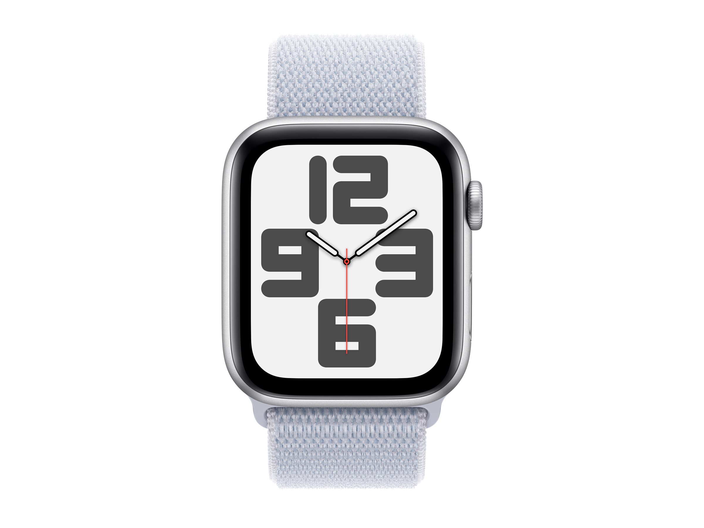 Apple Watch SE (GPS + Cellular) - 2e génération - 44 mm - aluminium argenté - montre intelligente avec boucle sport - deux couches de matières textiles tissées - nuage bleu - taille du poignet : 130-200 mm - 32 Go - LTE, Wi-Fi 4, Bluetooth - 4G - 33 g - MXGR3QF/A - Montres intelligentes