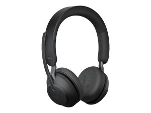 Jabra Evolve2 65 UC Stereo - Micro-casque - sur-oreille - Bluetooth - sans fil - USB-C - isolation acoustique - noir - avec support de chargement - 26599-989-889 - Écouteurs