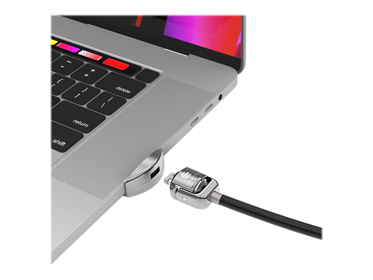 Compulocks MacBook Pro 16" (2019) Adaptateur Ledge avec câble antivol à combinaison argentée avec câble à clé argenté - Adaptateur à fente de verrouillage pour la sécurité - argent - avec câble de sécurité à clé - pour Apple MacBook Pro 16" (Late 2019) - MBPR16LDG01KL - Accessoires pour ordinateur portable et tablette