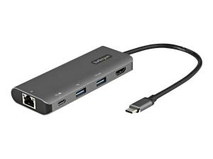 StarTech.com Adaptateur Multiport USB-C - Mini Dock USB Type-C 10Gbps 4K 30Hz HDMI - 100W Power Delivery Passthrough - Hub USB 3 Ports, GbE - Muti-dock USB 3.1/3.2 Gen 2 - Câble 25cm (DKT31CHPDL) - Station d'accueil - USB-C 3.2 Gen 2 / Thunderbolt 3 - HDMI - 1GbE - pour P/N: PEXUSB321C - DKT31CHPDL - Stations d'accueil pour ordinateur portable