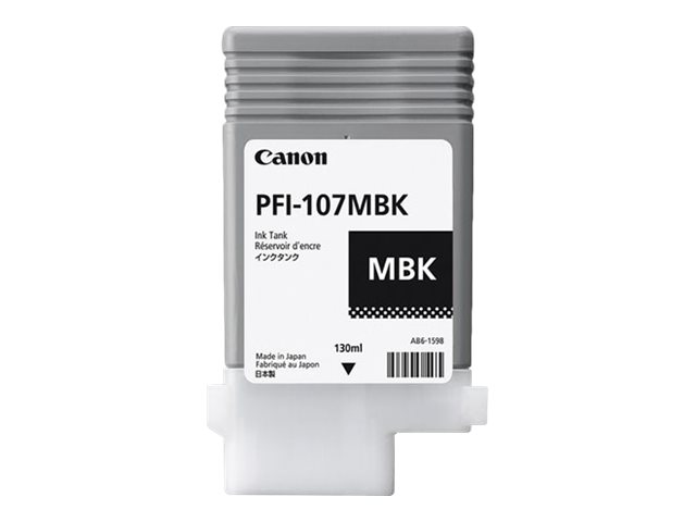 Canon PFI-107 MBK - 130 ml - noir mat - original - réservoir d'encre - pour imagePROGRAF iPF670, iPF680, iPF685, iPF770, iPF780, iPF785 - 6704B001 - Cartouches d'encre Canon