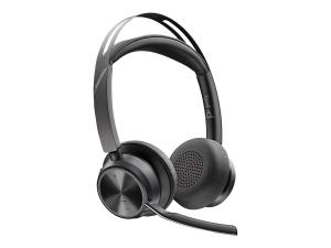 Poly Voyager Focus 2 - Micro-casque - sur-oreille - Bluetooth - sans fil, filaire - USB-C via un adaptateur Bluetooth - noir - Certifié pour Microsoft Teams - 76U47AA - Écouteurs