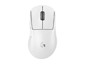 Logitech G PRO X SUPERLIGHT 2 DEX - Souris - jeux - ergonomique - pour droitiers - optique - 5 boutons - sans fil, filaire - 2.4 GHz, USB - blanc - 910-007366 - Souris