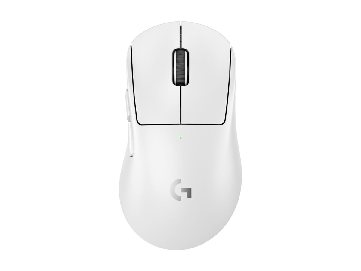 Logitech G PRO X SUPERLIGHT 2 DEX - Souris - jeux - ergonomique - pour droitiers - optique - 5 boutons - sans fil, filaire - 2.4 GHz, USB - blanc - 910-007366 - Souris