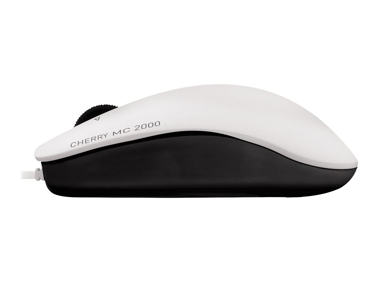 CHERRY MC 1000 - Souris - droitiers et gauchers - optique - 3 boutons - filaire - USB - blanc (supérieur), base noire - JM-0800-0 - Souris