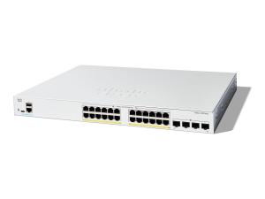 Cisco Catalyst 1300-24FP-4G - Commutateur - C3 - Géré - 24 x 10/100/1000 (PoE+) + 4 x Gigabit SFP - Montable sur rack - PoE+ (370 W) - C1300-24FP-4G - Concentrateurs et commutateurs gigabit