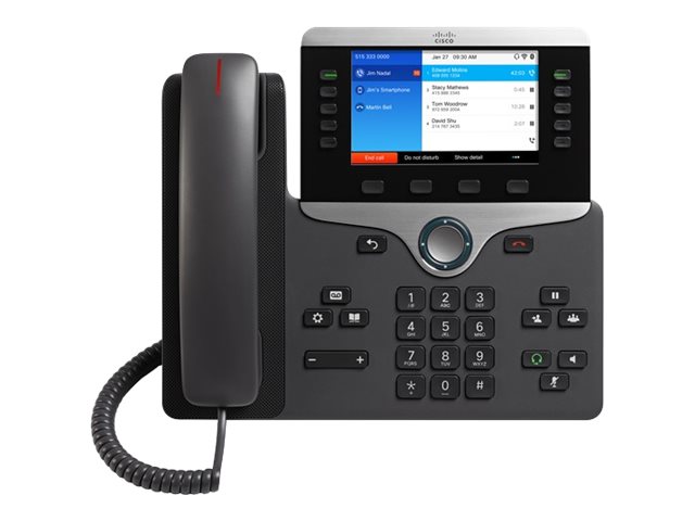 Cisco IP Phone 8861 - With Multiplatform Phone Firmware - téléphone VoIP - IEEE 802.11a/b/g/n/ac (Wi-Fi) - SIP, RTCP, RTP, SRTP, SDP - Charbon - CP-8861-3PCC-K9= - Téléphones VoIP