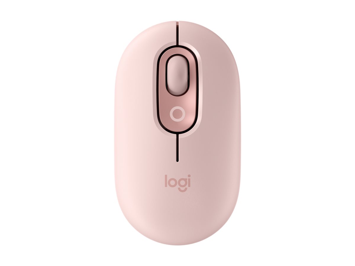 Logitech POP - Souris - emoji personnalisable - optique - 4 boutons - sans fil - Bluetooth 5.1 LE - rose - 910-007413 - Souris