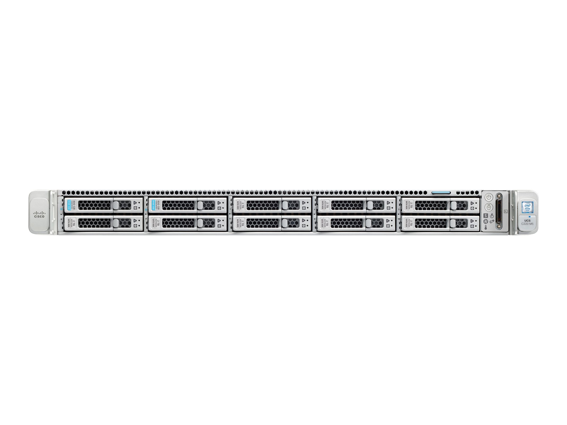 Cisco UCS C220 M5SX SFF - Serveur - Montable sur rack - 1U - 2 voies - pas de processeur - RAM 0 Go - SATA/SAS - hot-swap 2.5" baie(s) - aucun disque dur - Pilot 4 - 10 Gigabit Ethernet - moniteur : aucun - DISTI - UCSC-C220-M5SX-CH - Serveurs rack
