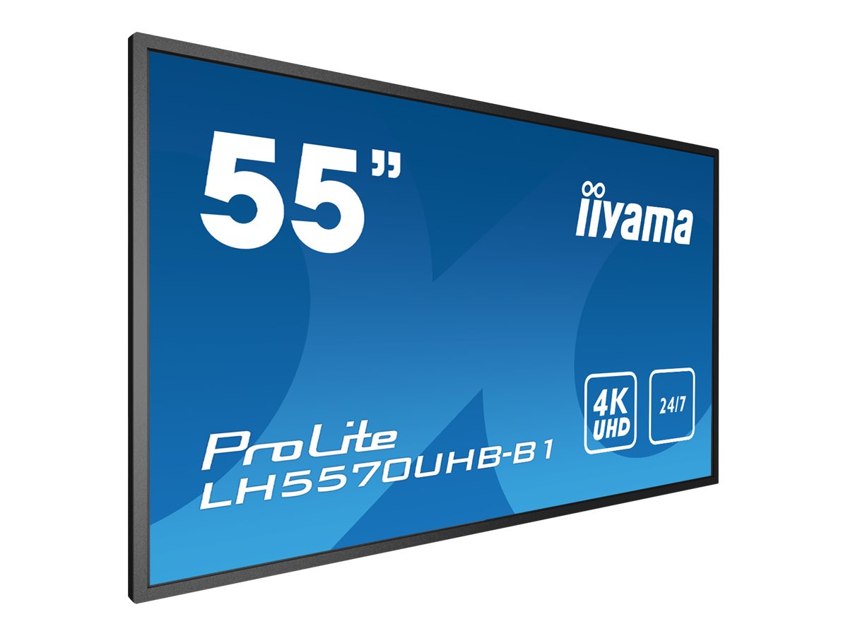 iiyama ProLite LH5570UHB-B1 - Classe de diagonale 55" (54.6" visualisable) écran LCD rétro-éclairé par LED - signalisation numérique - 4K UHD (2160p) 3840 x 2160 - noir mat - LH5570UHB-B1 - Écrans de signalisation numérique