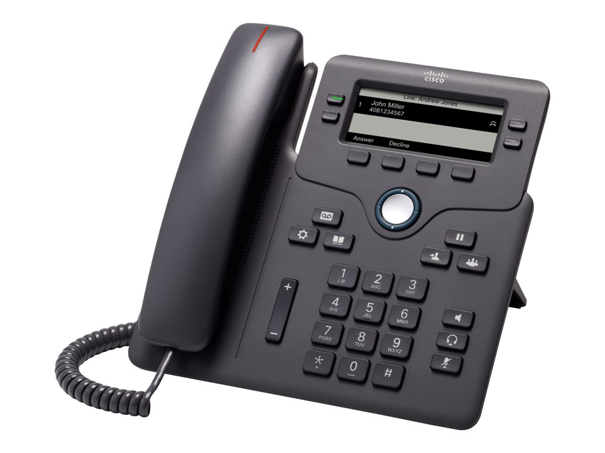 Cisco IP Phone 6851 - Téléphone VoIP - SIP, SRTP - 4 lignes - Charbon - CP-6851-3PW-CE-K9= - Téléphones filaires