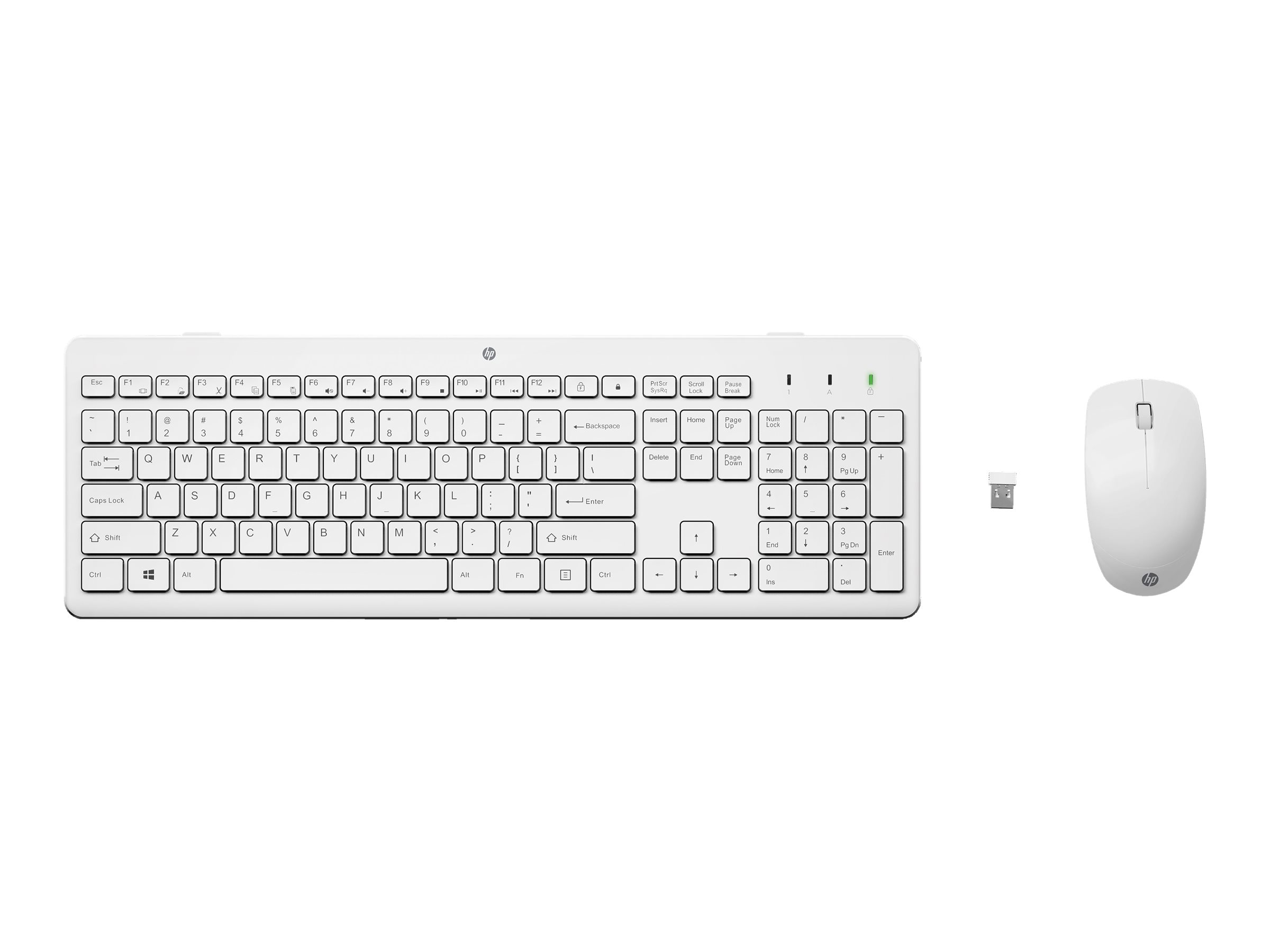 HP 230 - Ensemble clavier et souris - sans fil - 2.4 GHz - Français - blanc - pour HP 24; Laptop 14, 14s, 15, 15s, 17; Pavilion 13, 14, 15; Portable 24, 27 - 3L1F0AA#ABF - Claviers