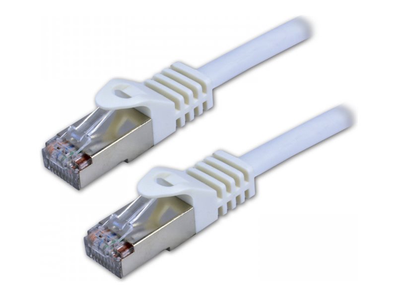 MCL - Cordon de raccordement - RJ-45 (M) pour RJ-45 (M) - 5 m - 6.2 mm - SFTP - CAT 7 - sans halogène, sans crochet - blanc - IC5L99A0007SH5W - Câbles de raccordement