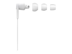 Belkin ROCKSTAR - Écouteurs avec micro - intra-auriculaire - filaire - Lightning - isolation acoustique - blanc - pour Apple 10.5-inch iPad Pro; iPad mini 4; iPhone 7, 7 Plus, 8, 8 Plus, X, XR, XS, XS Max - G3H0001btWHT - Écouteurs