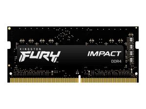 Kingston FURY Impact - DDR4 - module - 8 Go - SO DIMM 260 broches - 3200 MHz / PC4-25600 - CL20 - 1.2 V - mémoire sans tampon - non ECC - noir - KF432S20IB/8 - Mémoire pour ordinateur portable