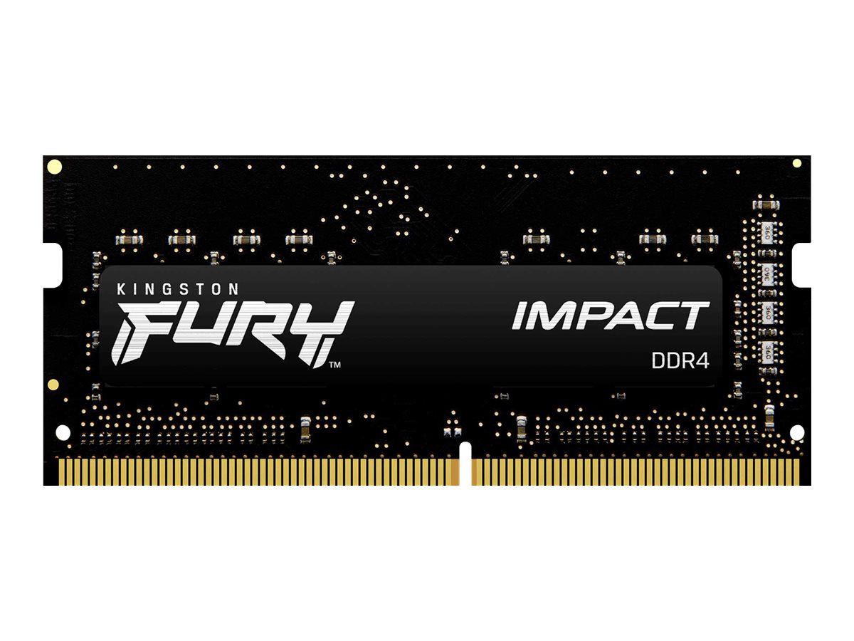 Kingston FURY Impact - DDR4 - module - 8 Go - SO DIMM 260 broches - 3200 MHz / PC4-25600 - CL20 - 1.2 V - mémoire sans tampon - non ECC - noir - KF432S20IB/8 - Mémoire pour ordinateur portable