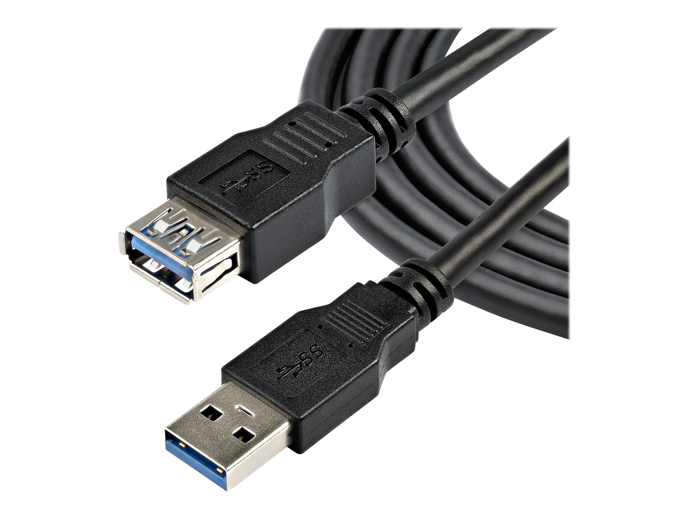 StarTech.com Câble d'extension USB 3.0 SuperSpeed de 2m - Rallonge / Prolongateur USB A vers A - Répéteur USB 3.0 - M/F - Noir - Rallonge de câble USB - USB type A (F) pour USB type A (M) - USB 3.0 - 2 m - noir - pour P/N: HB30A4AIB, SV211DPUA4K, SV211HDUA4K, USB2001EXT2NA, USB2002EXT2NA, USB2004EXT2NA - USB3SEXT2MBK - Câbles USB