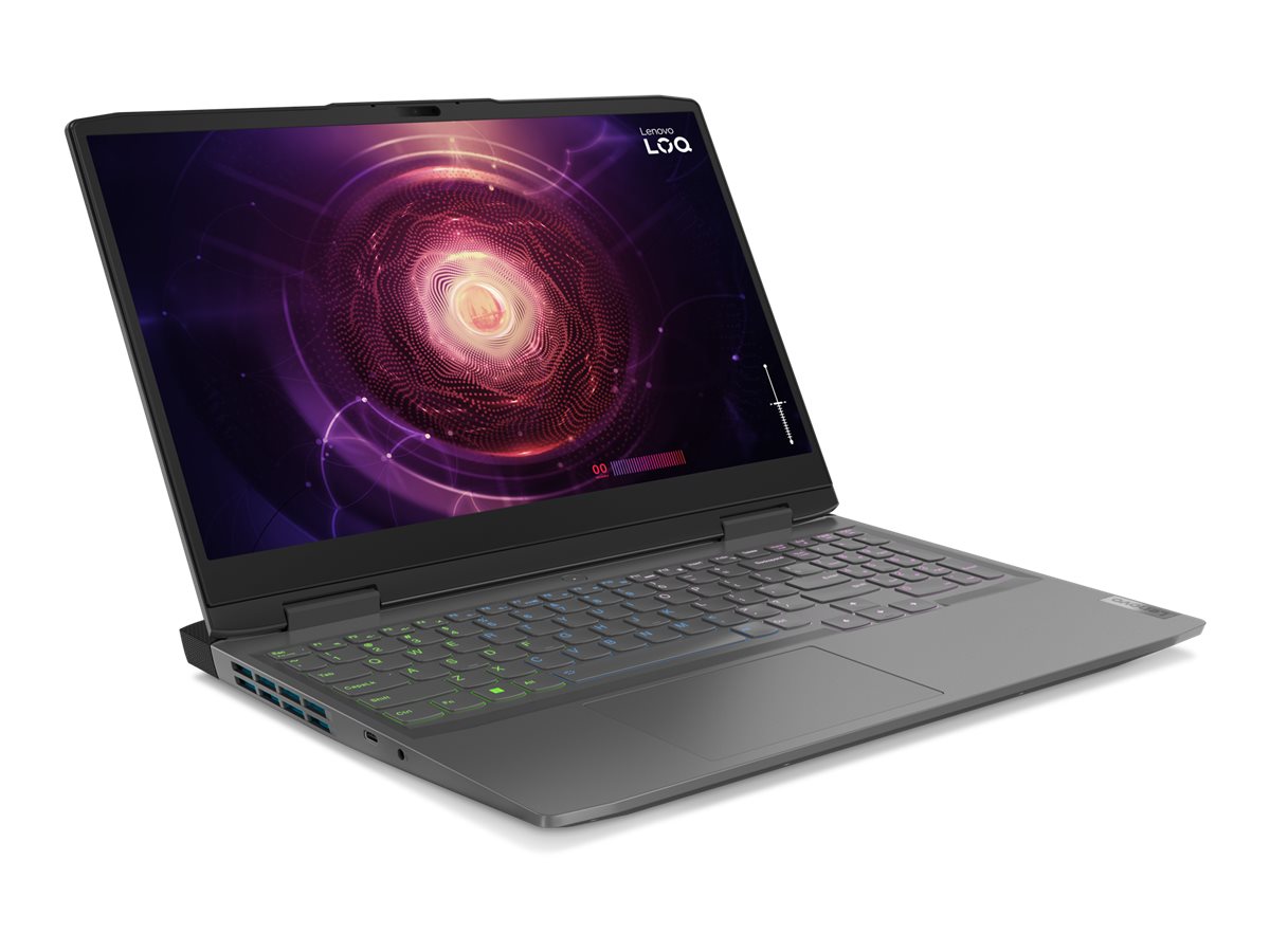 Lenovo LOQ 15APH8 82XT - Conception de charnière à 180 degrés - AMD Ryzen 7 - 7840HS / jusqu'à 5.1 GHz - Win 11 Home - GeForce RTX 4060 - 16 Go RAM - 512 Go SSD NVMe - 15.6" IPS 1920 x 1080 (Full HD) @ 144 Hz - Gigabit Ethernet - Wi-Fi 6 - gris orage - clavier : Français - 82XT00EAFR - Ordinateurs portables