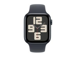 Apple Watch SE (GPS) - 2e génération - 44 mm - aluminium minuit - montre intelligente avec bande sport - fluoroélastomère - minuit - taille du bracelet : S/M - 32 Go - Wi-Fi 4, Bluetooth - 32.9 g - MXEJ3QF/A - Montres intelligentes