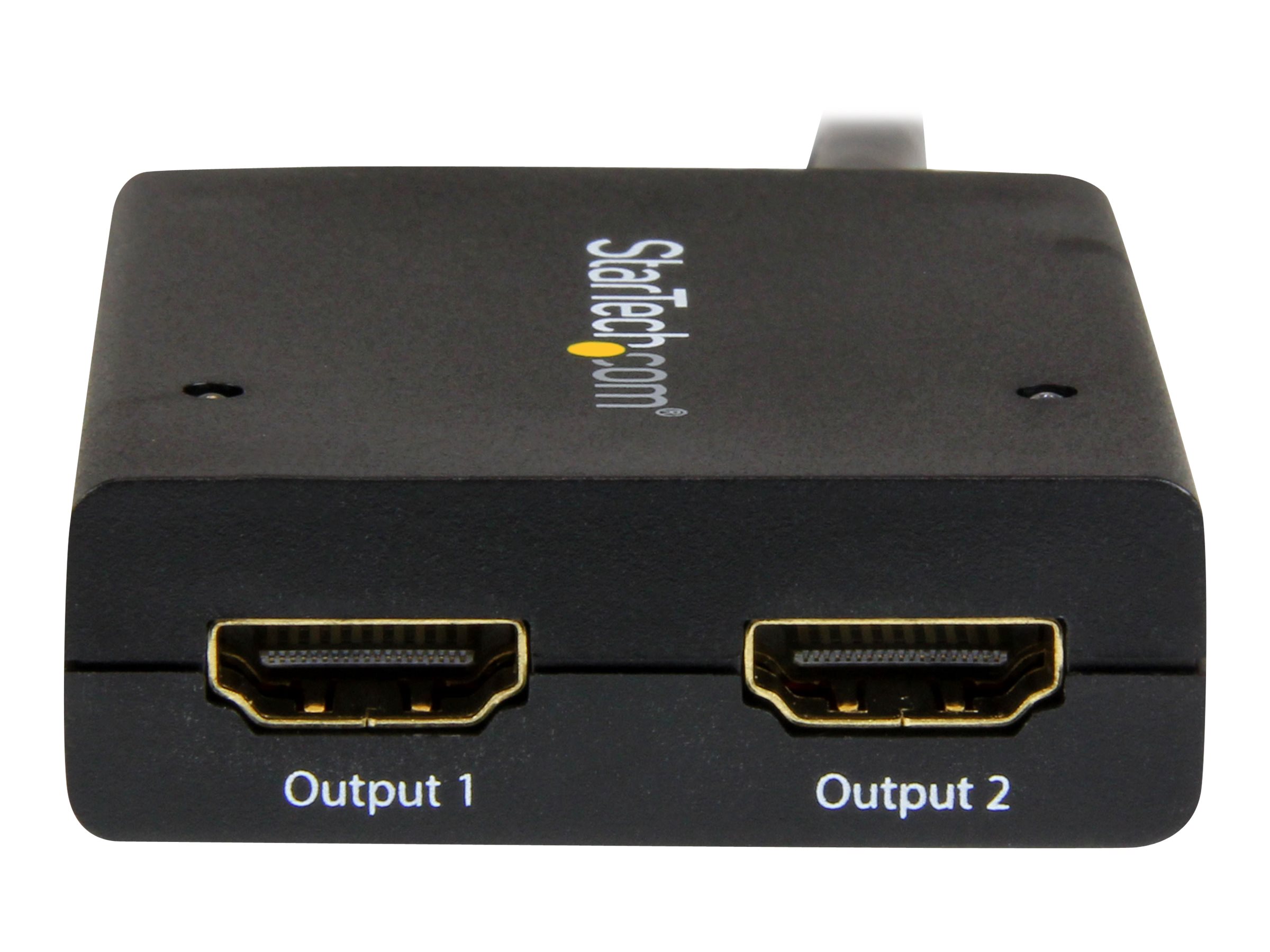 StarTech.com Répartiteur vidéo HDMI 4K à 2 ports - Splitter HDMI 1 x 2 alimenté par USB ou adaptateur d'alimentation - 4K @ 30Hz - Répartiteur vidéo/audio - 2 x HDMI - de bureau - pour P/N: ST121SHD50, SVA5M3NEUA - ST122HD4KU - Commutateurs KVM