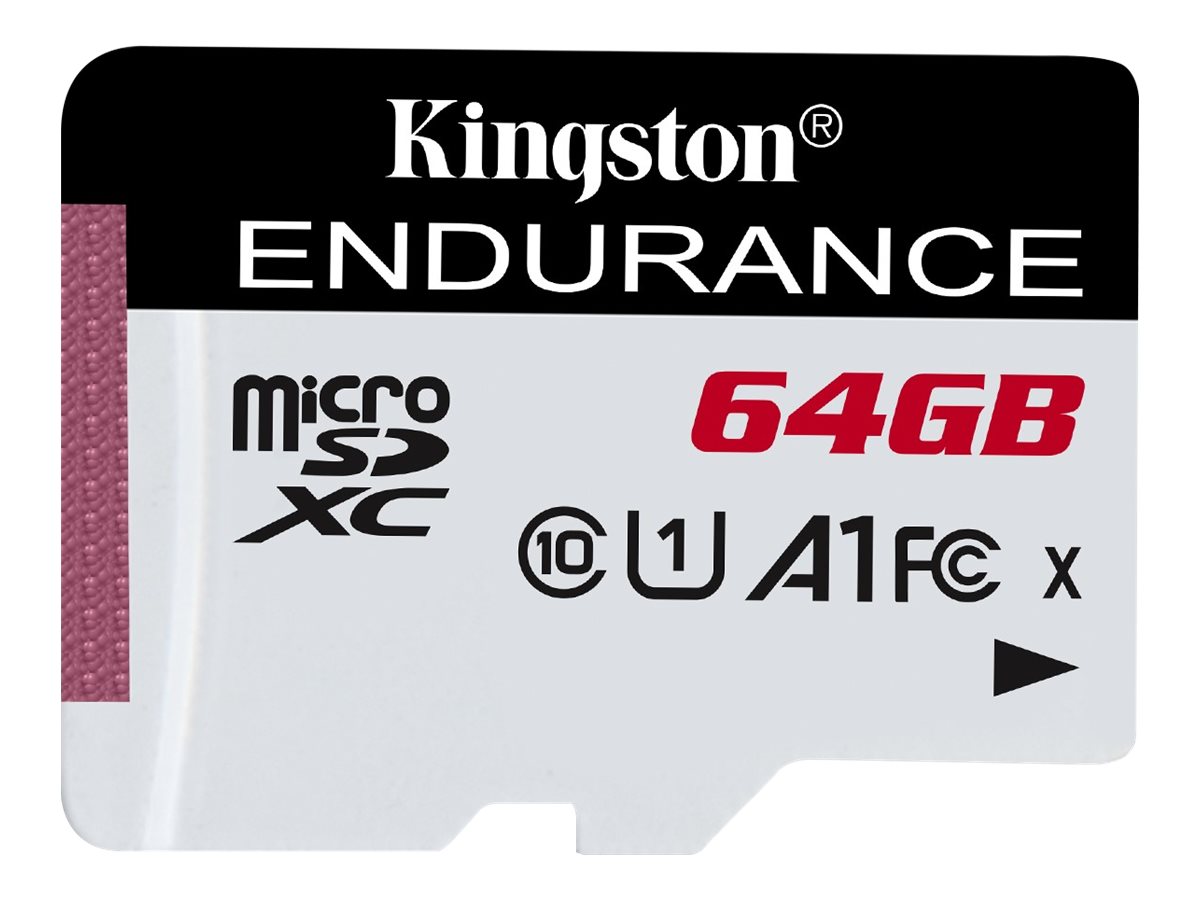Kingston High Endurance - Carte mémoire flash - 64 Go - A1 / UHS-I U1 / Class10 - microSDXC UHS-I - SDCE/64GB - Cartes flash