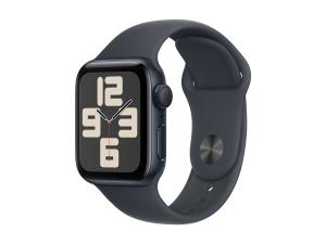 Apple Watch SE (GPS) - 2e génération - 40 mm - aluminium minuit - montre intelligente avec bande sport - fluoroélastomère - minuit - taille du bracelet : S/M - 32 Go - Wi-Fi 4, Bluetooth - 26.4 g - MXE73QF/A - Montres intelligentes