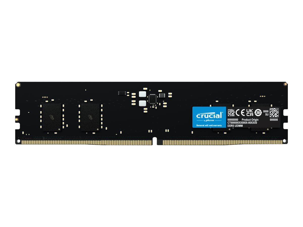 Crucial - DDR5 - module - 8 Go - DIMM 288 broches - 4800 MHz / PC5-38400 - CL40 - 1.1 V - mémoire sans tampon - non ECC - CT8G48C40U5 - DDR5