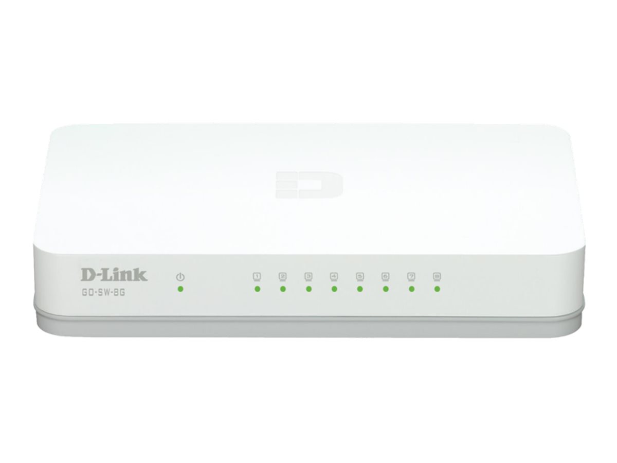D-Link GO-SW-8G - Commutateur - non géré - 8 x 10/100/1000 - de bureau - GO-SW-8G - Concentrateurs et commutateurs gigabit