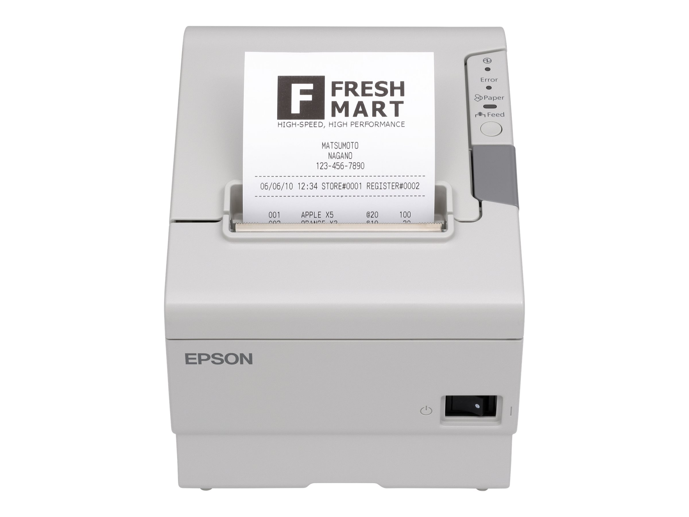 Epson TM T88V - Imprimante de reçus - thermique en ligne - Rouleau (8 cm) - jusqu'à 300 mm/sec - USB, série - outil de coupe - blanc - C31CA85012 - Imprimantes thermiques