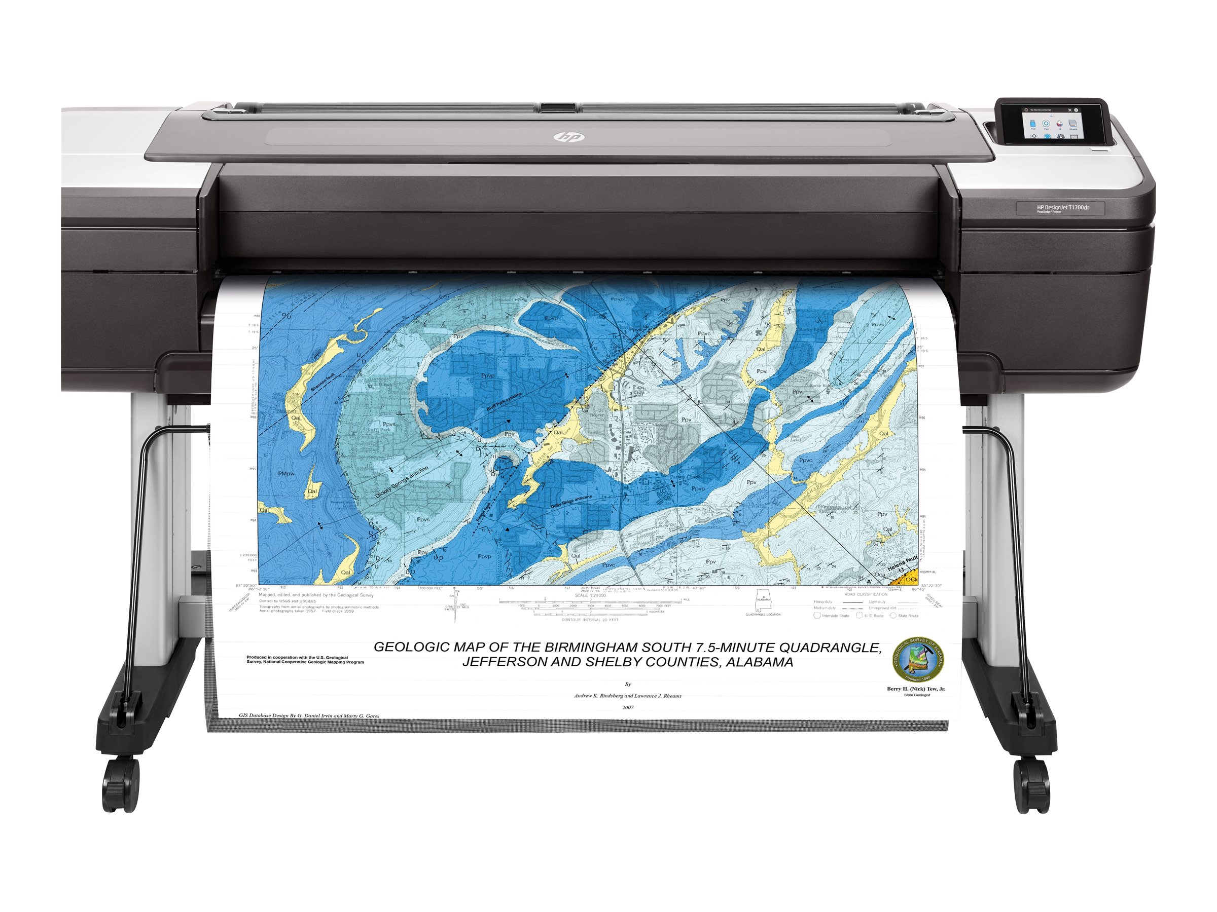 HP DesignJet T1700dr PostScript - 44" imprimante grand format - couleur - jet d'encre - 1118 x 1676 mm - 2 400 x 1 200 ppp - jusqu'à 0.55 min/page - capacité : 2 rouleaux - Gigabit LAN, hôte USB - outil de coupe - 1VD88A#B19 - Imprimantes jet d'encre