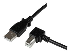StarTech.com Câble USB 2.0 Type A vers USB Type B Coudé à droite Mâle / Mâle - Adaptateur pour imprimante 1 m Noir - Câble USB - USB type B (M) pour USB (M) - USB 2.0 - 1 m - connecteur à 90° - noir - USBAB1MR - Câbles USB