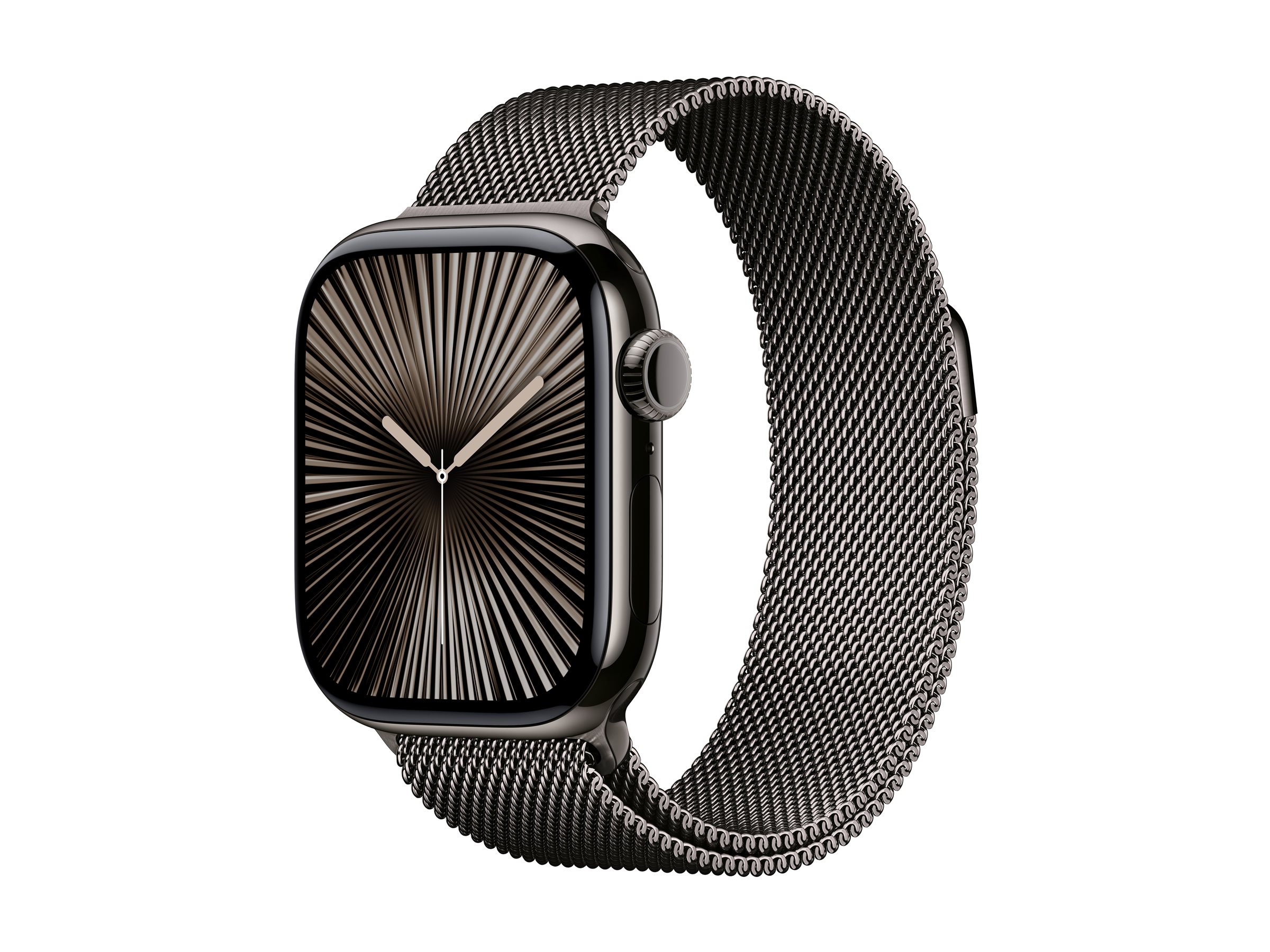 Apple Watch Series 10 (GPS + Cellular) - 42 mm - ardoise titane - montre intelligente avec boucle milanaise - maille en acier inox - ardoise - taille du poignet : 130-180 mm - 64 Go - LTE, Wi-Fi 4, UWB, Bluetooth - 4G - 34.4 g - MX053QF/A - Montres intelligentes