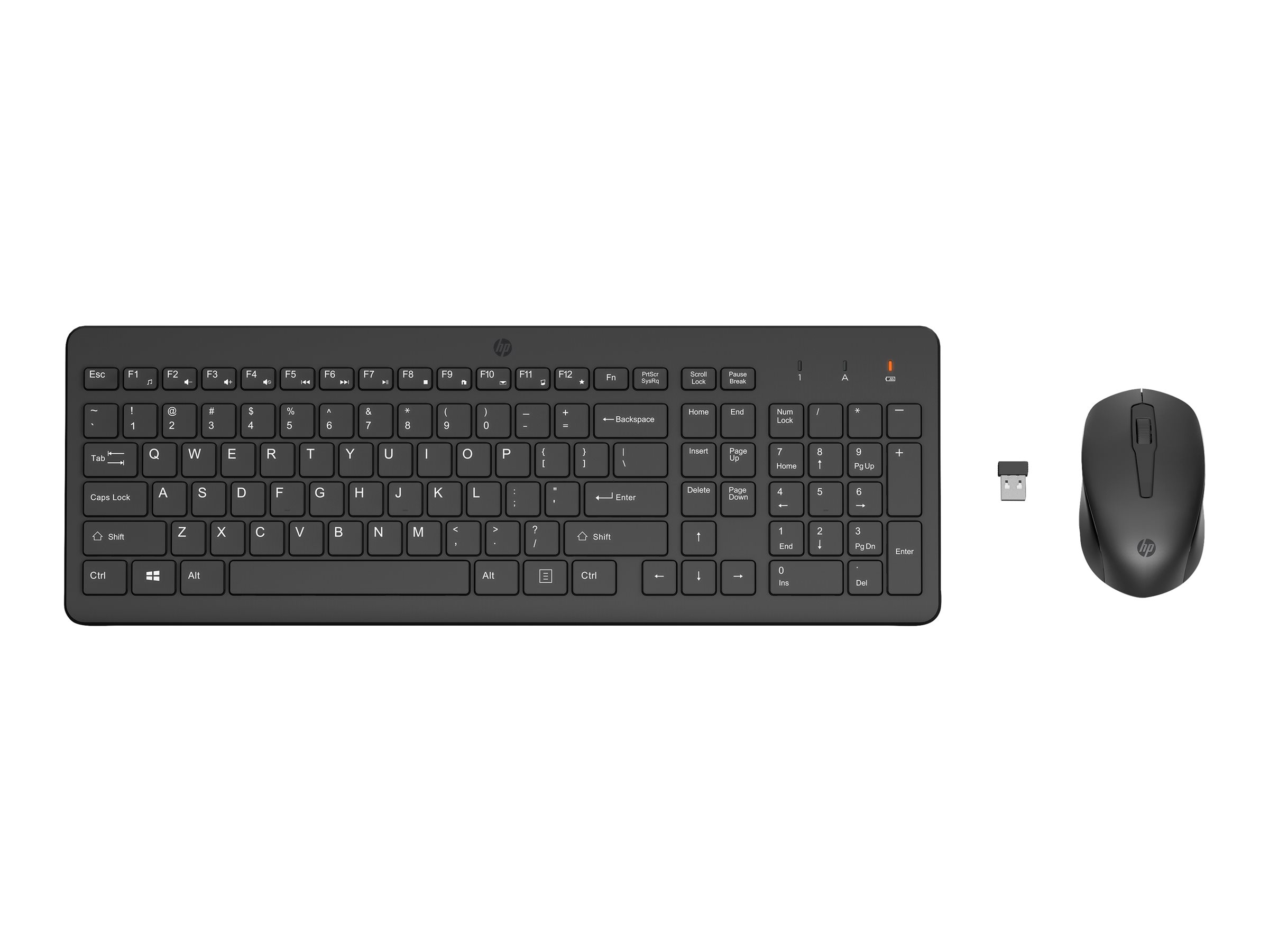 HP 330 - Ensemble clavier et souris - sans fil - 2.4 GHz - Français - noir - pour HP 21, 22, 24, 27; Laptop 15, 15s, 17; Pavilion 24, 27, TP01; Pavilion Laptop 14, 15 - 2V9E6AA#ABF - Claviers