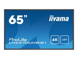 iiyama ProLite LH6570UHB-B1 - Classe de diagonale 65" (64.5" visualisable) écran LCD rétro-éclairé par LED - signalisation numérique - Android - 4K UHD (2160p) 3840 x 2160 - noir, finition matte - LH6570UHB-B1 - Écrans de signalisation numérique