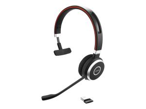 Jabra Evolve 65 SE UC Mono - Micro-casque - sur-oreille - Bluetooth - sans fil - USB - pour Jabra Evolve; LINK 380a MS - 6593-839-409 - Écouteurs