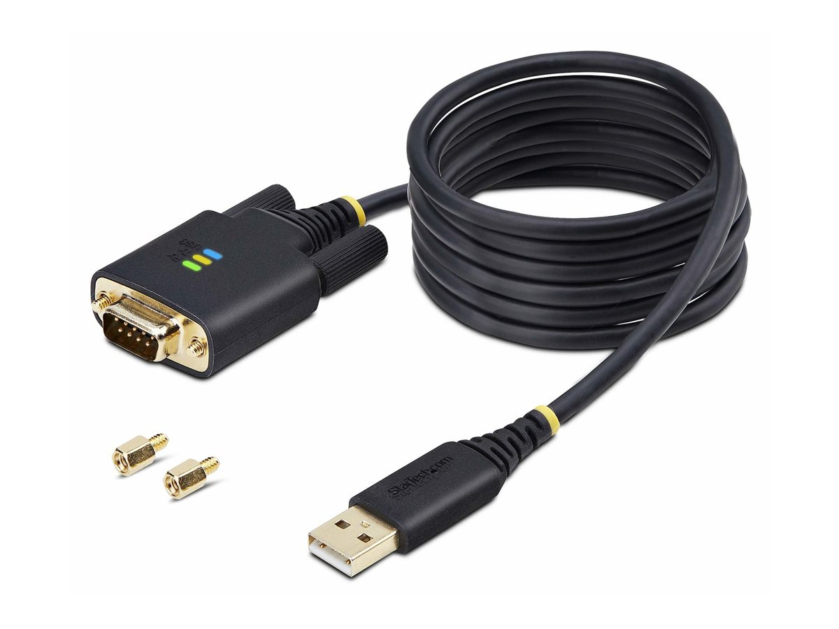 StarTech.com 6.6ft (2m) USB to Serial Adapter Cable, COM Retention, RS232 - Câble USB / série - USB (M) pour DB-9 (M) vissable - 2 m - robuste, moulé - noir - 1P6FFC-USB-SERIAL - Câbles série