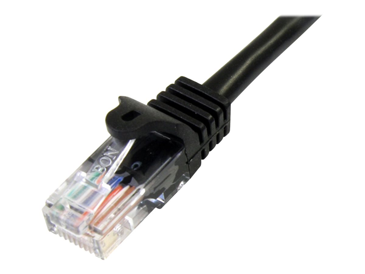 StarTech.com Câble réseau Cat5e UTP sans crochet de 2 m - Cordon Ethernet RJ45 anti-accroc - Câble patch - M/M - Noir - Cordon de raccordement - RJ-45 (M) pour RJ-45 (M) - 2 m - UTP - CAT 5e - moulé, sans crochet - noir - 45PAT2MBK - Câbles à paire torsadée