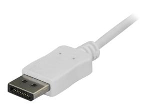 StarTech.com 6ft/1.8m USB C to DisplayPort 1.2 Cable 4K 60Hz, USB-C to DisplayPort Adapter Cable HBR2, USB Type-C DP Alt Mode to DP Monitor Video Cable, Works with Thunderbolt 3, White - USB-C Male to DP Male (CDP2DPMM6W) - Câble DisplayPort - 24 pin USB-C (M) pour DisplayPort (M) - Displayport 1.2/Thunderbolt 3 - 1.8 m - support pour 4K60Hz (3840 x 2160) - blanc - CDP2DPMM6W - Câbles vidéo