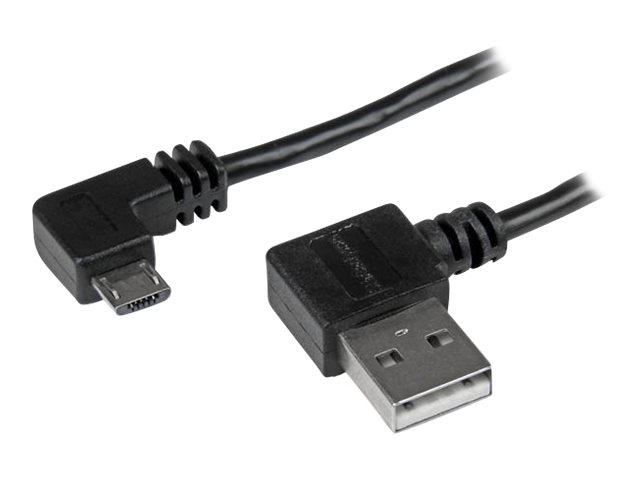 StarTech.com Câble USB A vers Micro B de 1 m avec connecteurs coudés à angle droit - Cordon Micro USB - M/M - Noir - Câble USB - Micro-USB de type B (M) pour USB (M) - USB 2.0 - 1 m - connecteur à angle droit - noir - pour P/N: USB2PCARBK, USB2PCARBKS, USBEXTAA10BK, USBEXTAA6BK, USBLT2PCARW, USBUB2PCARB - USB2AUB2RA1M - Câbles USB