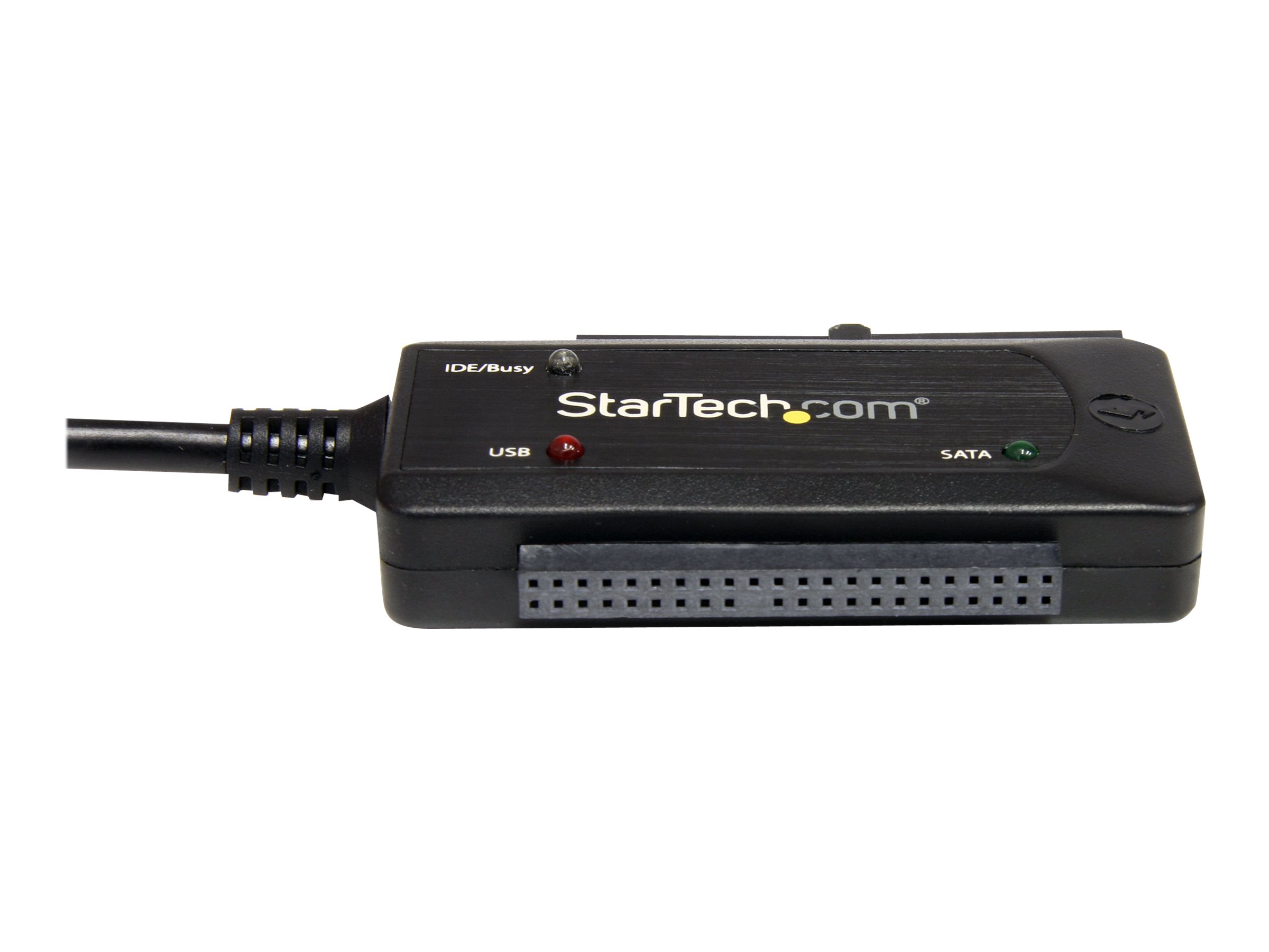 StarTech.com Câble adaptateur / Convertisseur USB 2.0 vers SATA / IDE pour disque dur / HDD et SSD de 2,5 ou 3,5 pouces - Noir - Contrôleur de stockage - ATA / eSATA - USB 2.0 - noir - USB2SATAIDE - Adaptateurs de stockage