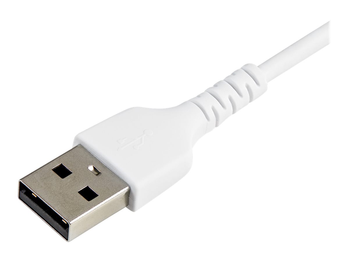 StarTech.com Câble USB-A vers Lightning Blanc Robuste 30cm - Câble de Charge/Synchronisation de Type A vers Lightning en Fibre Aramide -  iPad/iPhone 12 - Certifié Apple MFi (RUSBLTMM30CMW) - Câble Lightning - USB mâle pour Lightning mâle - 30 cm - blanc - RUSBLTMM30CMW - Câbles spéciaux