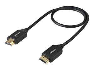 StarTech.com Câble HDMI grande vitesse haute qualité avec Ethernet de 50 cm - Cordon HDMI 4K 60 Hz - Câble HDMI 2.0 certifié (HDMM50CMP) - Câble HDMI avec Ethernet - HDMI mâle pour HDMI mâle - 50 cm - noir - pour P/N: KITBXDOCKPEU, KITBXDOCKPNA, KITBXDOCKPUK, KITBZDOCK, USBC-HDMI-CDP2HD4K60 - HDMM50CMP - Accessoires pour systèmes audio domestiques