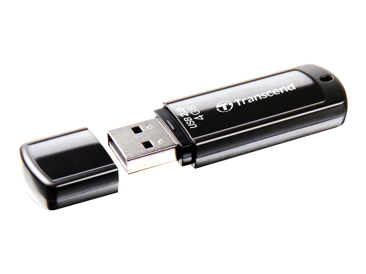 Transcend JetFlash 350 - Clé USB - 4 Go - USB 2.0 - noir - TS4GJF350 - Lecteurs flash
