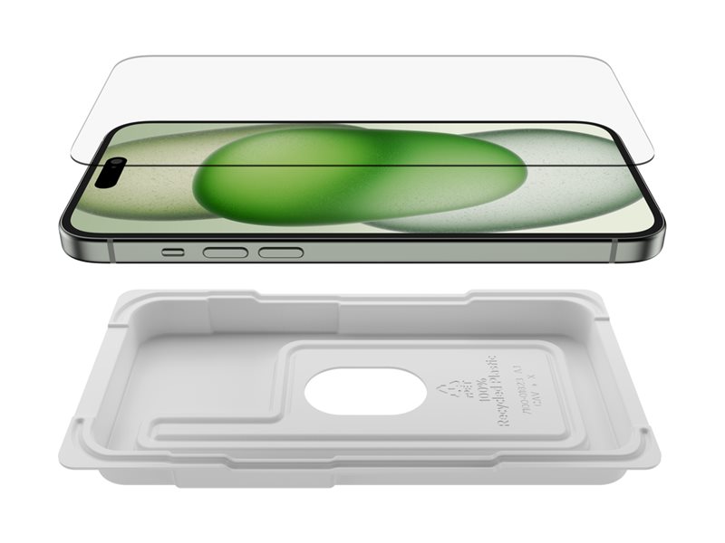 Belkin - Protection d'écran pour téléphone portable - verre trempé, traité - verre - pour Apple iPhone 15 Plus - OVA136ZZ - Accessoires pour téléphone portable